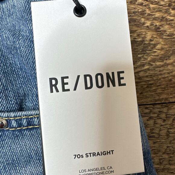 RE/DONE 70's Straight Moon Stoned Stud Jeans Suze 24 NWT - Picture 9 of 14